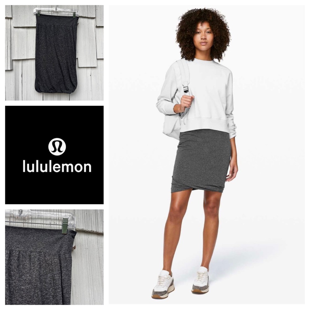 Lululemon Boulevard Bliss Skirt Heathered Black White W8A88S Womens Size 6 8